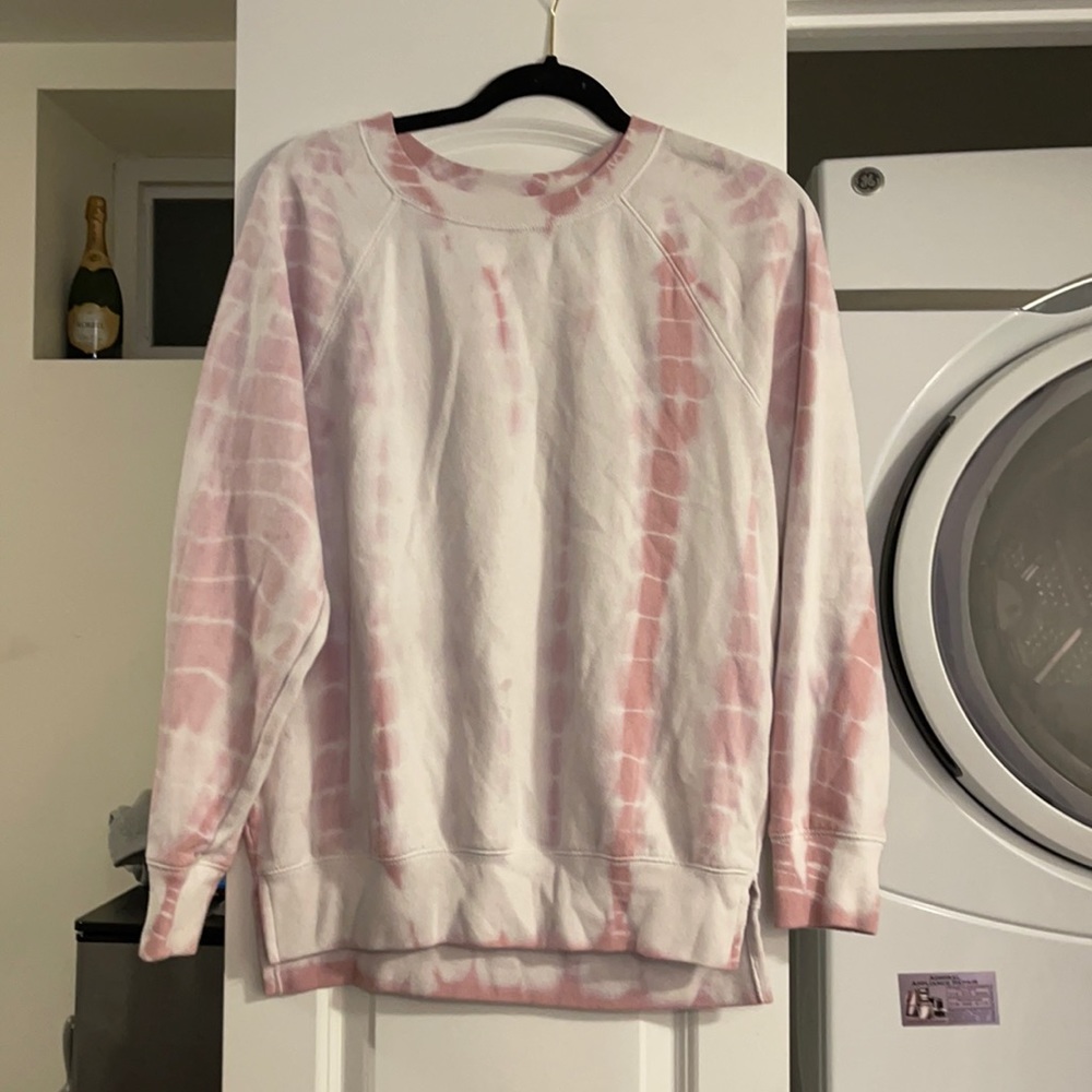 Victoria Secrets Pink Tie dye pink and white sweatshirt Xs